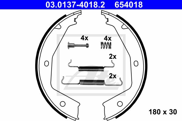 ATE stabdžių trinkelių komplektas, stovėjimo stabdis 03.0137-4018.2