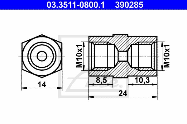 ATE Адаптер, трубопровод тормозного привода 03.3511-0800.1