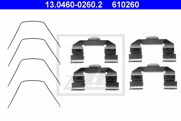 ATE priedų komplektas, diskinių stabdžių trinkelės 13.0460-0260.2