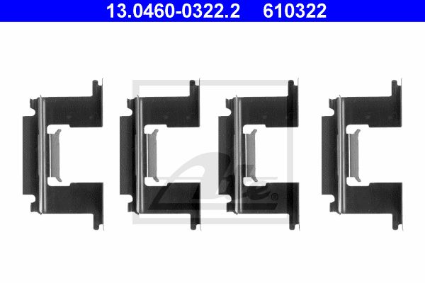 ATE Комплектующие, колодки дискового тормоза 13.0460-0322.2