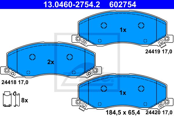 ATE Комплект тормозных колодок, дисковый тормоз 13.0460-2754.2