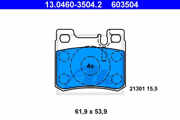 ATE Комплект тормозных колодок, дисковый тормоз 13.0460-3504.2