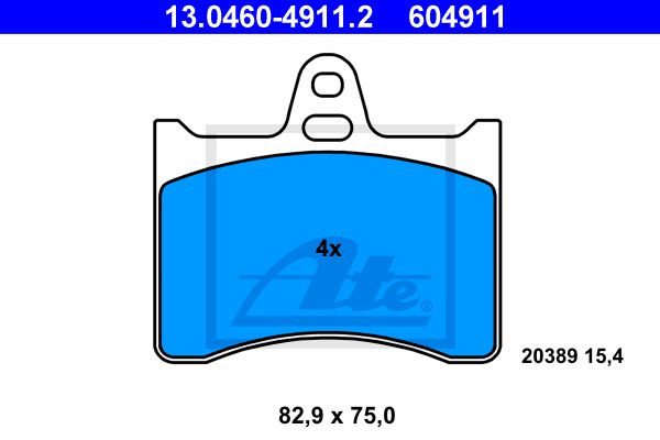 ATE Комплект тормозных колодок, дисковый тормоз 13.0460-4911.2