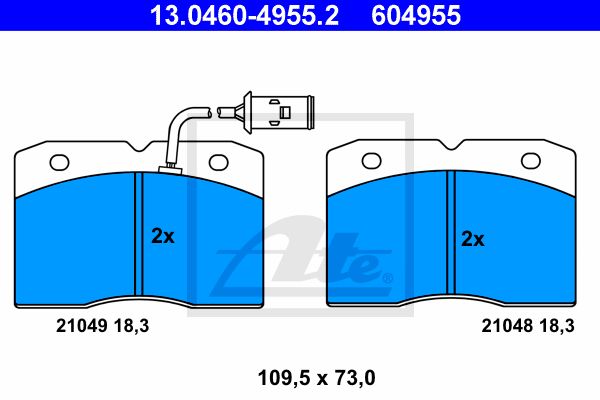 ATE Комплект тормозных колодок, дисковый тормоз 13.0460-4955.2