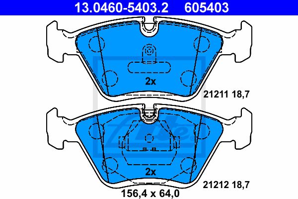 ATE Комплект тормозных колодок, дисковый тормоз 13.0460-5403.2