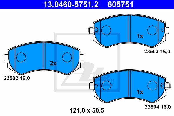 ATE Комплект тормозных колодок, дисковый тормоз 13.0460-5751.2