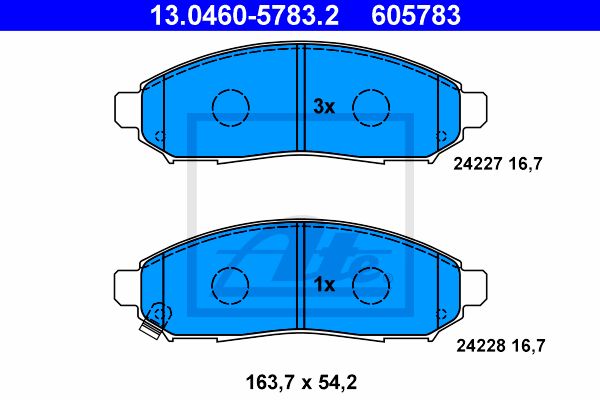 ATE Комплект тормозных колодок, дисковый тормоз 13.0460-5783.2