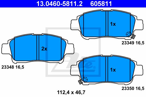 ATE Комплект тормозных колодок, дисковый тормоз 13.0460-5811.2