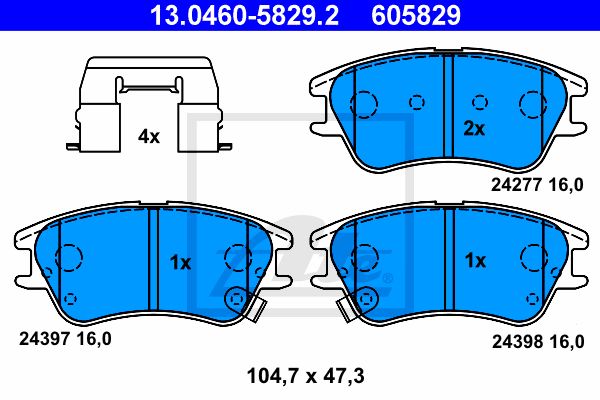 ATE Комплект тормозных колодок, дисковый тормоз 13.0460-5829.2