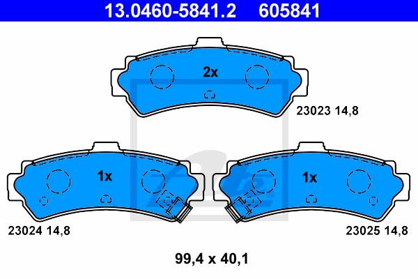 ATE Комплект тормозных колодок, дисковый тормоз 13.0460-5841.2
