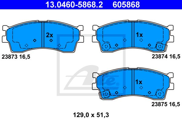ATE Комплект тормозных колодок, дисковый тормоз 13.0460-5868.2