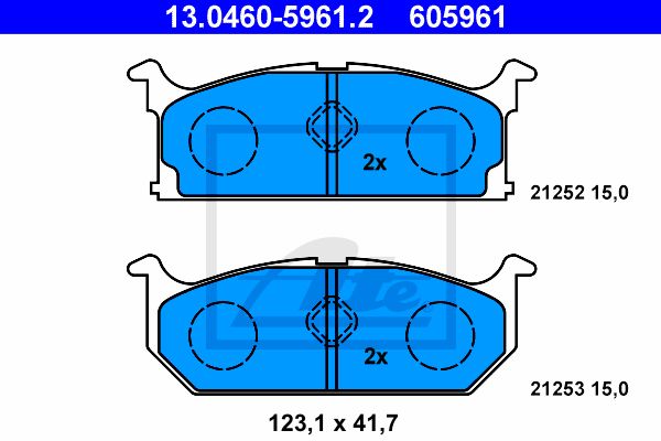 ATE Комплект тормозных колодок, дисковый тормоз 13.0460-5961.2