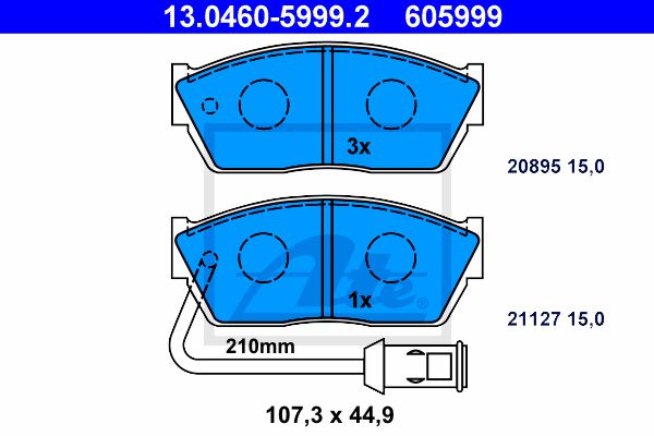 ATE Комплект тормозных колодок, дисковый тормоз 13.0460-5999.2