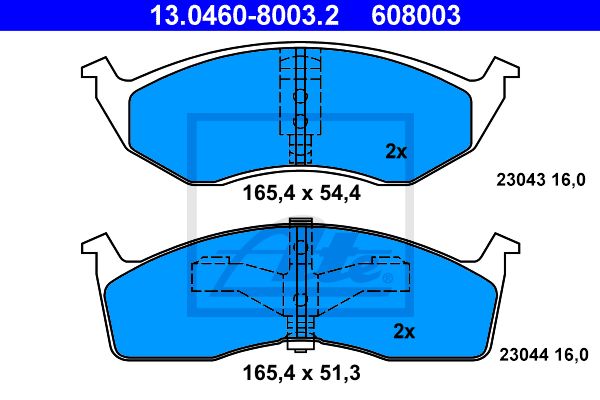 ATE Комплект тормозных колодок, дисковый тормоз 13.0460-8003.2