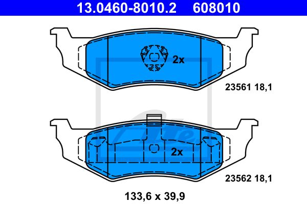 ATE Комплект тормозных колодок, дисковый тормоз 13.0460-8010.2