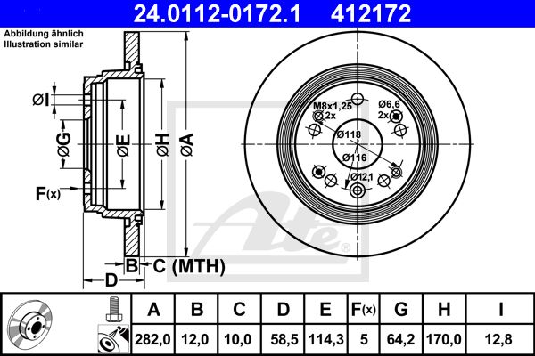 ATE Тормозной диск 24.0112-0172.1