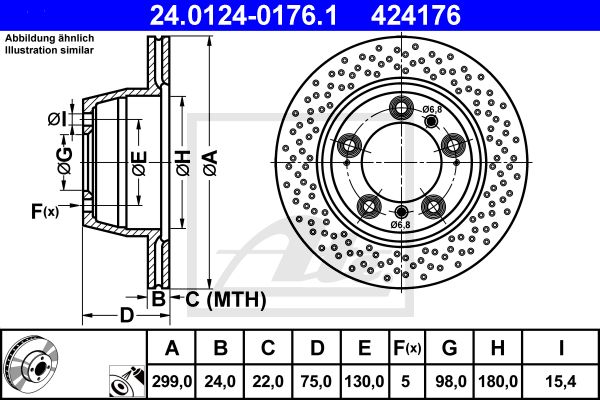 ATE Тормозной диск 24.0124-0176.1
