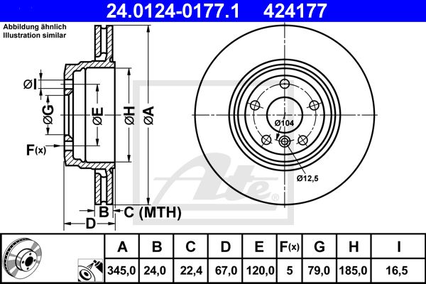 ATE Тормозной диск 24.0124-0177.1