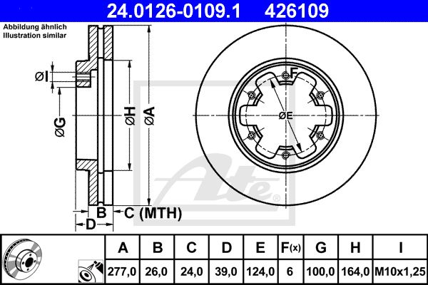 ATE Тормозной диск 24.0126-0109.1