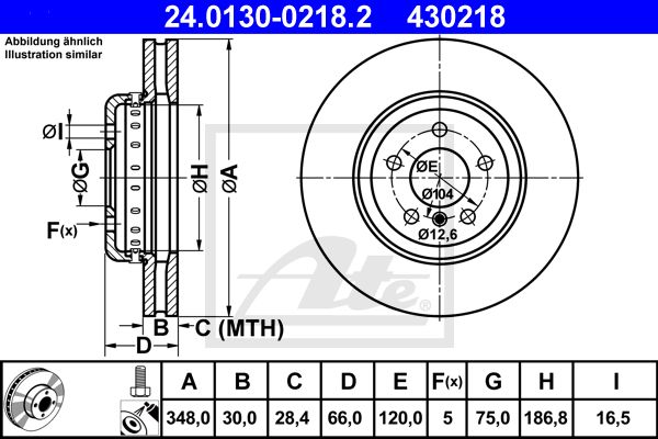 ATE Тормозной диск 24.0130-0218.2