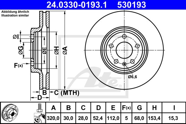 ATE Тормозной диск 24.0330-0193.1