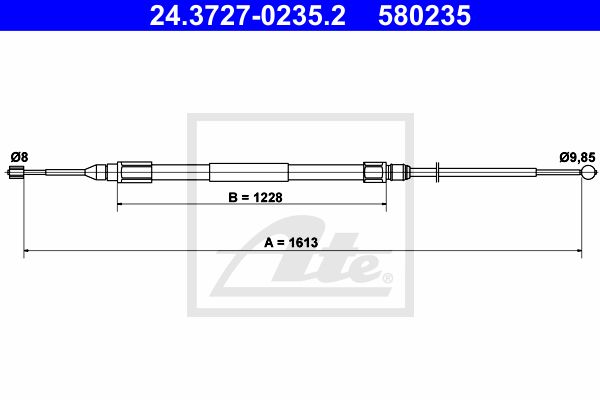 ATE Тросик, cтояночный тормоз 24.3727-0235.2