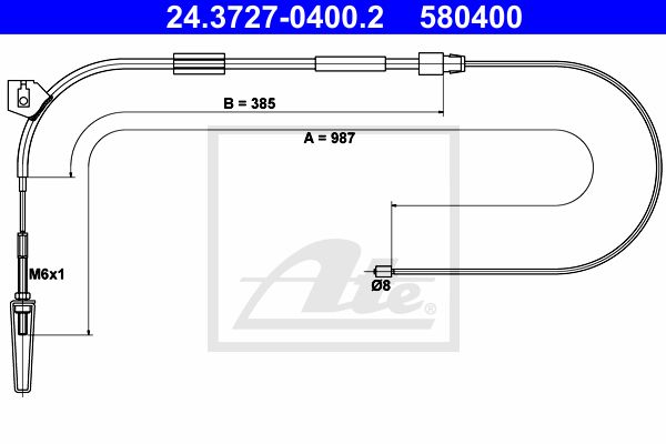 ATE trosas, stovėjimo stabdys 24.3727-0400.2