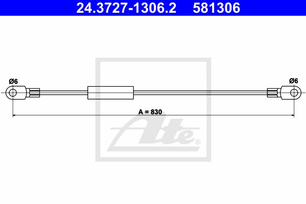 ATE Тросик, cтояночный тормоз 24.3727-1306.2