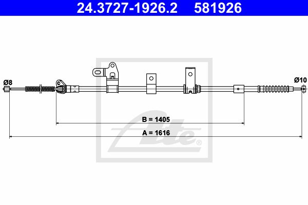 ATE Тросик, cтояночный тормоз 24.3727-1926.2