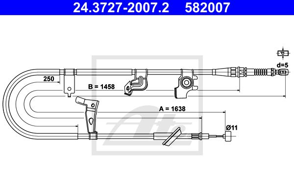 ATE Тросик, cтояночный тормоз 24.3727-2007.2