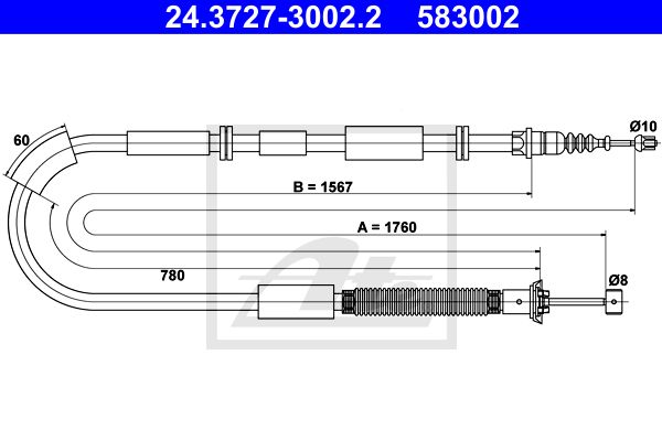 ATE trosas, stovėjimo stabdys 24.3727-3002.2