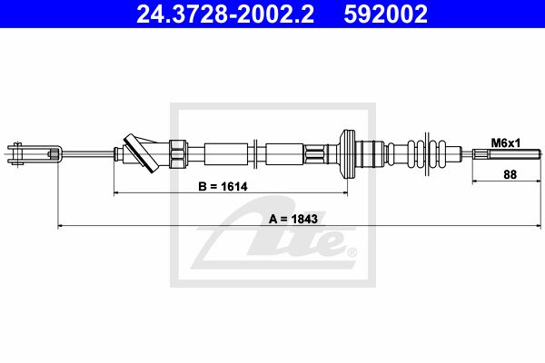 ATE Трос, управление сцеплением 24.3728-2002.2