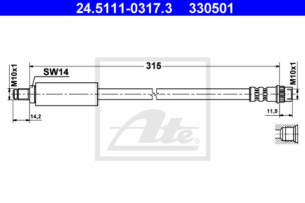 ATE Тормозной шланг 24.5111-0317.3