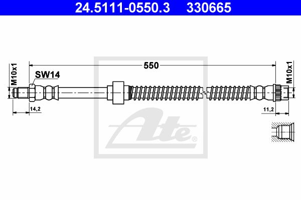 ATE Тормозной шланг 24.5111-0550.3