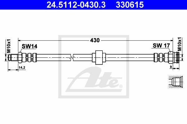 ATE Тормозной шланг 24.5112-0430.3