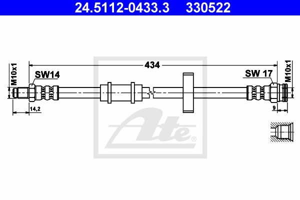 ATE Тормозной шланг 24.5112-0433.3