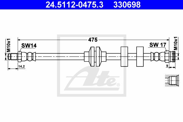 ATE Тормозной шланг 24.5112-0475.3