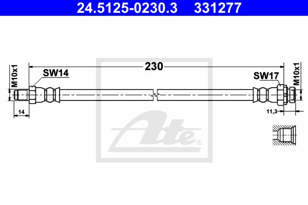 ATE Тормозной шланг 24.5125-0230.3