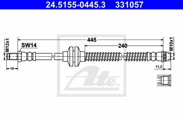 ATE Тормозной шланг 24.5155-0445.3