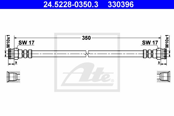 ATE Тормозной шланг 24.5228-0350.3