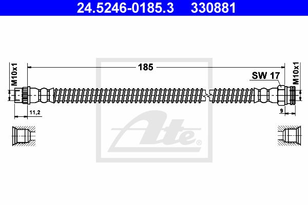 ATE stabdžių žarnelė 24.5246-0185.3