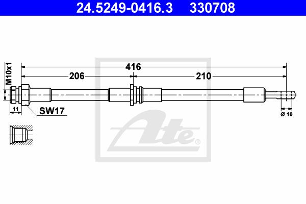 ATE Тормозной шланг 24.5249-0416.3