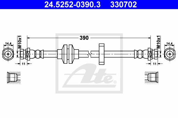 ATE Тормозной шланг 24.5252-0390.3