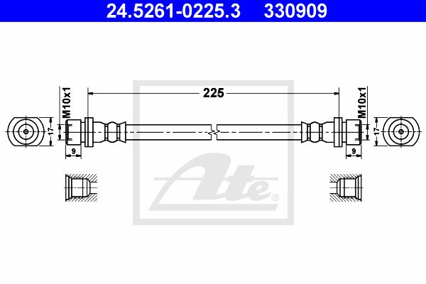 ATE stabdžių žarnelė 24.5261-0225.3