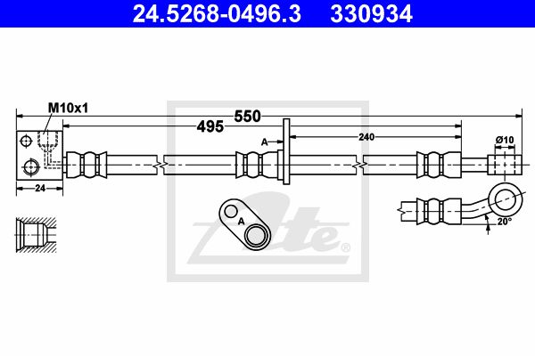 ATE Тормозной шланг 24.5268-0496.3