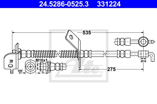 ATE stabdžių žarnelė 24.5286-0525.3