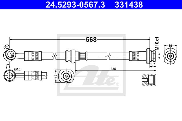 ATE stabdžių žarnelė 24.5293-0567.3