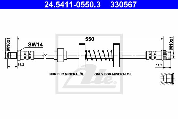 ATE stabdžių žarnelė 24.5411-0550.3