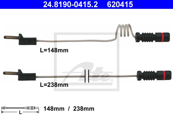 ATE Сигнализатор, износ тормозных колодок 24.8190-0415.2