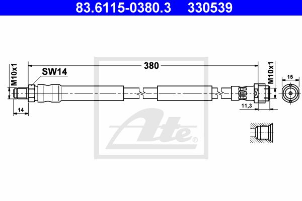 ATE Тормозной шланг 83.6115-0380.3